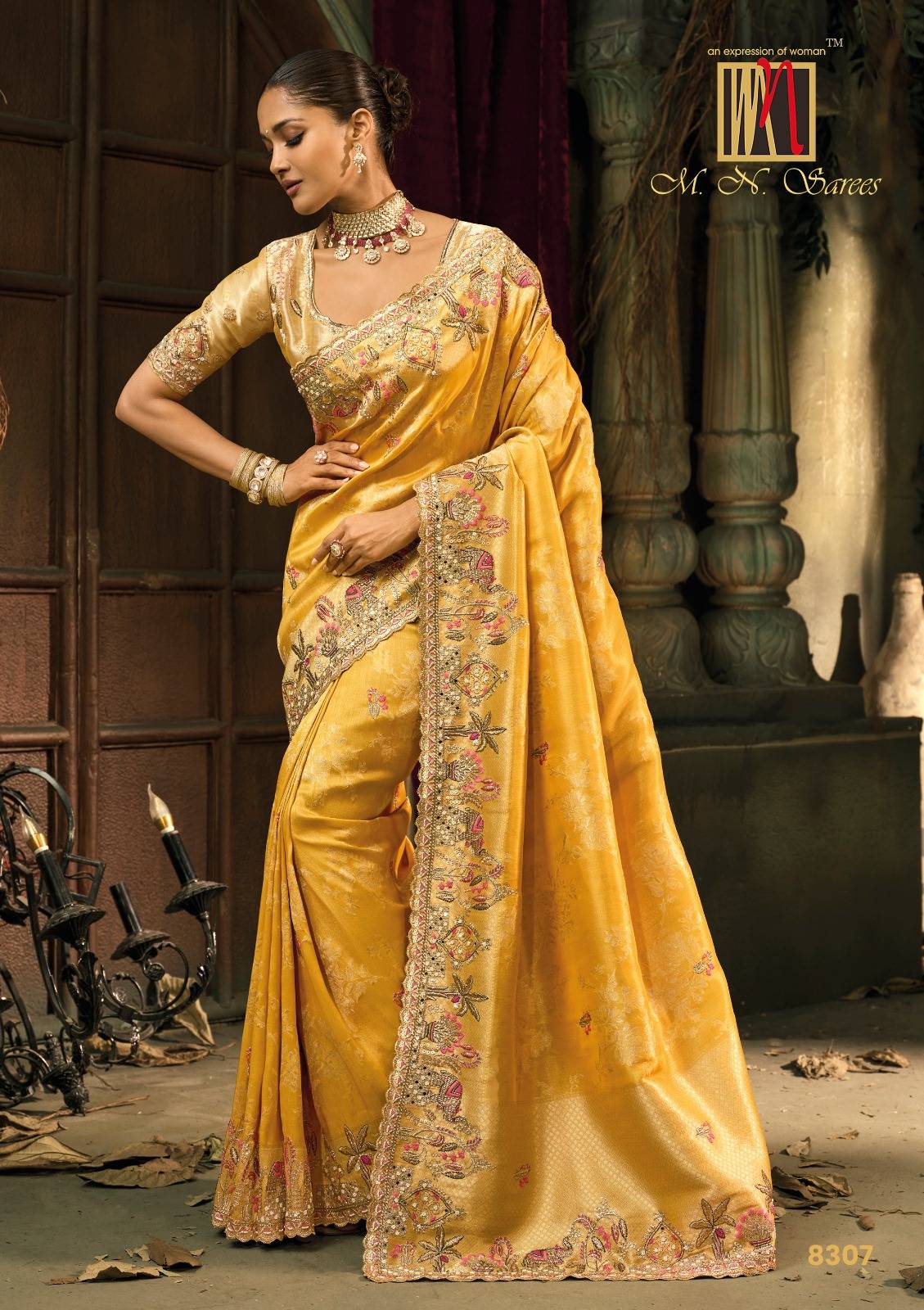 Shahi Poshak Vol-6 By M.N. Sarees 8101 To 8111 Series Indian Traditional Wear Collection Beautiful Stylish Fancy Colorful Party Wear & Occasional Wear Silk Sarees At Wholesale Price